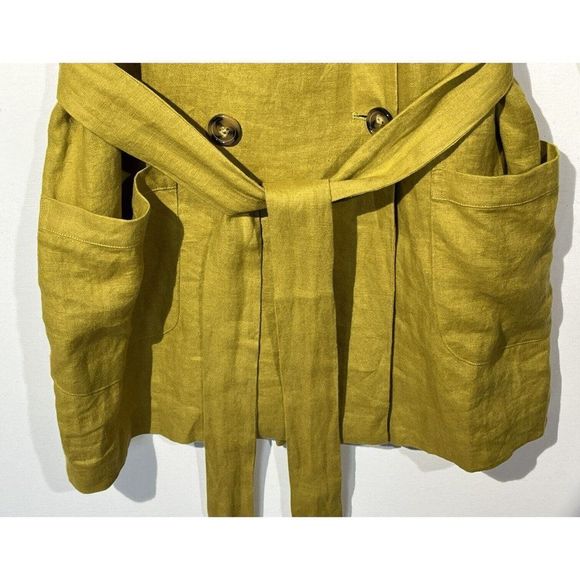 𝅺NEW LPA Mustard 100% Linen Blazer Jacket - Picture 10 of 12